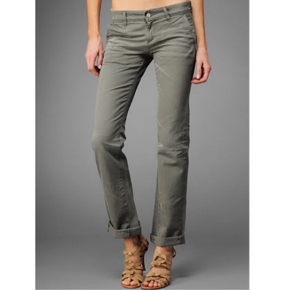 AG Adriano Goldschmied • Tomboy Khaki Boyfriend Pants Dark Charcoal Gray Size 27
